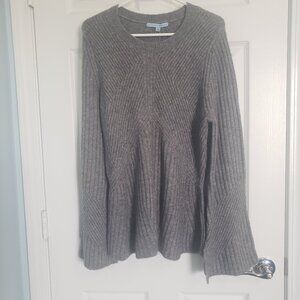 NWT Antonio Melani Sweater Size L Gray Wool Alpaca Blend Flare Shape Cottagecore